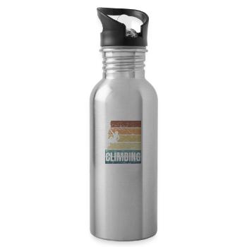 Rock Climbing Boulder Crunge Extreme Climbing - Water bottle with straw - silver - Right