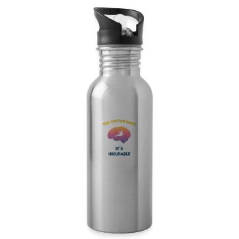 Incurable alpiniste Alpiniste Sports de montagne - Gourde avec paille intégrée - argent clair - Droite