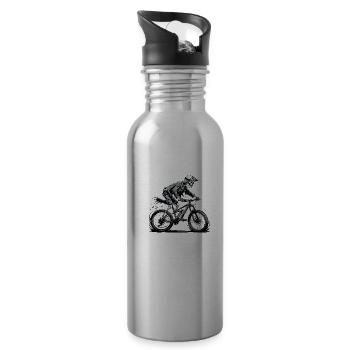 Mountain Bike Bicycle Biking Downhill Sport Downhill - Water bottle with straw - silver - Right