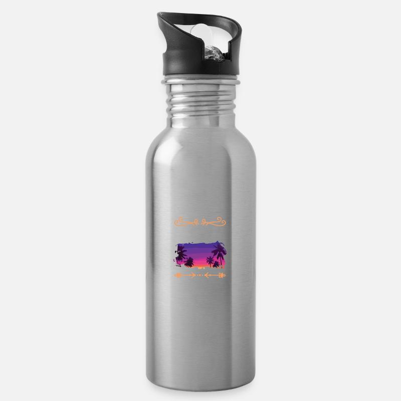 Dubai - Trinkflasche mit integriertem Trinkhalm - Lightsilver