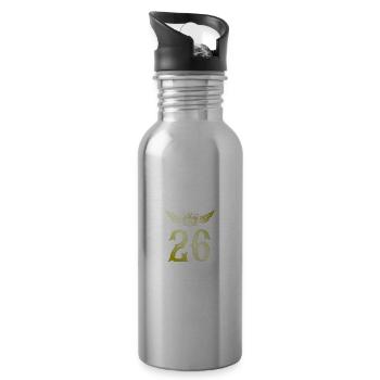 26 Number crown - Water bottle with straw - silver - Right