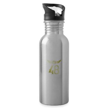 48 Zahl Krone - Trinkflasche mit integriertem Trinkhalm - Lightsilver - Rechts
