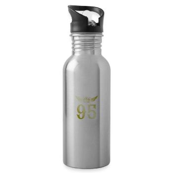 95 Couronne numérique - Gourde avec paille intégrée - argent clair - Droite