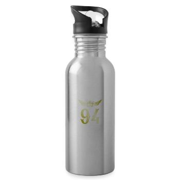 94 Couronne numérique - Gourde avec paille intégrée - argent clair - Droite
