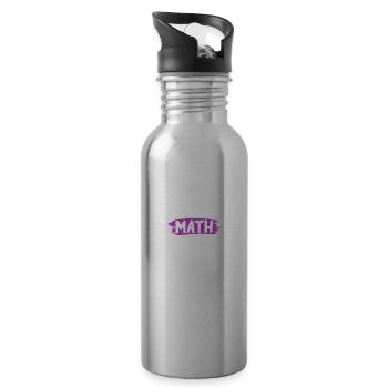 mathematics problem - Water bottle with straw - silver - Right