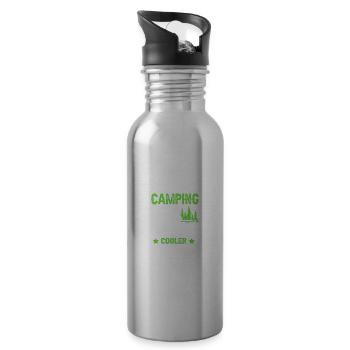 camping papa dad - Trinkflasche mit integriertem Trinkhalm - Lightsilver - Rechts