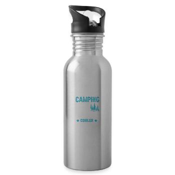 camping mom mama - Trinkflasche mit integriertem Trinkhalm - Lightsilver - Rechts