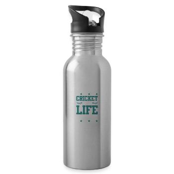 cricket leben - Trinkflasche mit integriertem Trinkhalm - Lightsilver - Rechts