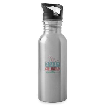 ich liebe meine verrückte freundin - Trinkflasche mit integriertem Trinkhalm - Lightsilver - Rechts