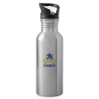 ice hockey season - Trinkflasche mit integriertem Trinkhalm - Lightsilver - Rechts
