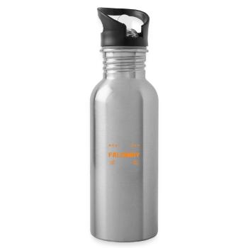 falconry dad pub hunt - Water bottle with straw - silver - Right