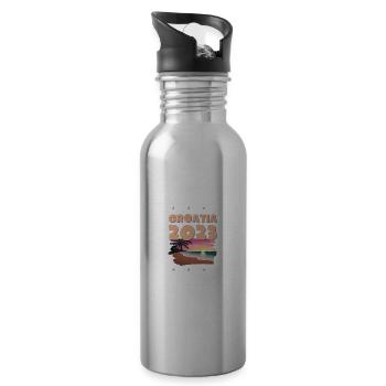 Croatia 2023 - Water bottle with straw - silver - Right