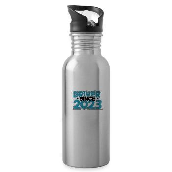 Driver's license 2023 driving test passed gift - Water bottle with straw - silver - Right