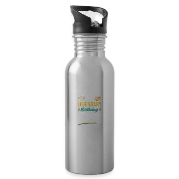 legendary birthday team - Trinkflasche mit integriertem Trinkhalm - Lightsilver - Rechts