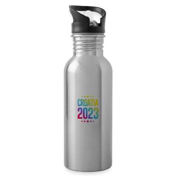 Croatia 2023 - Water bottle with straw - silver - Right