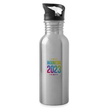 Indonesia 2023 - Trinkflasche mit integriertem Trinkhalm - Lightsilver - Rechts