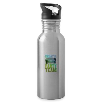 Croatia Party Team - Water bottle with straw - silver - Right
