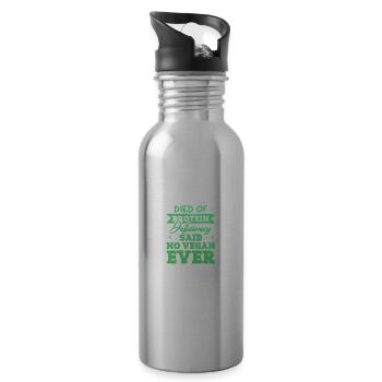 vegan veganer - Trinkflasche mit integriertem Trinkhalm - Lightsilver - Rechts