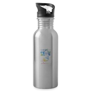 Ich liebe Schnee - Trinkflasche mit integriertem Trinkhalm - Lightsilver - Rechts