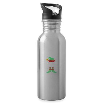 The Teacher Elf Lehrer Ugly Christmas Design - Trinkflasche mit integriertem Trinkhalm - Lightsilver - Rechts