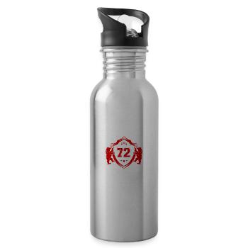 72 Zahl Wappen - Trinkflasche mit integriertem Trinkhalm - Lightsilver - Rechts