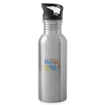 Prag 2024 Bunt - Trinkflasche mit integriertem Trinkhalm - Lightsilver - Rechts