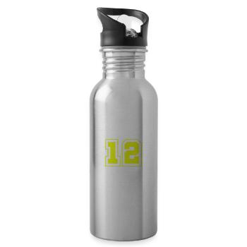 12 Zahl symbol - Trinkflasche mit integriertem Trinkhalm - Lightsilver - Rechts