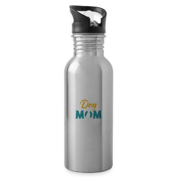 dogs mama - Water bottle with straw - silver - Right
