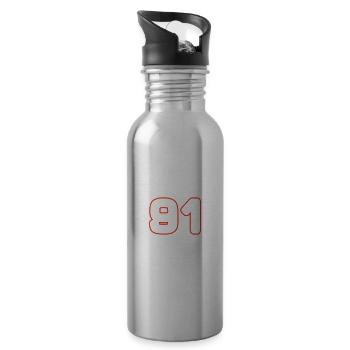 Symbole numérique 91 - Gourde avec paille intégrée - argent clair - Droite