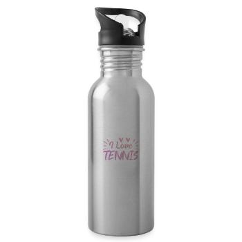 J’adore le tennis - Gourde avec paille intégrée - argent clair - Droite