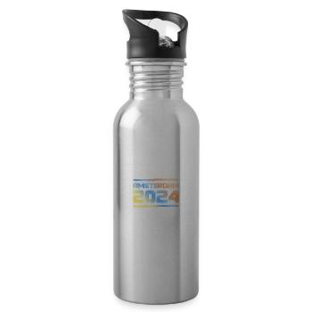 Amsterdam 2024 Colorful - Water bottle with straw - silver - Right