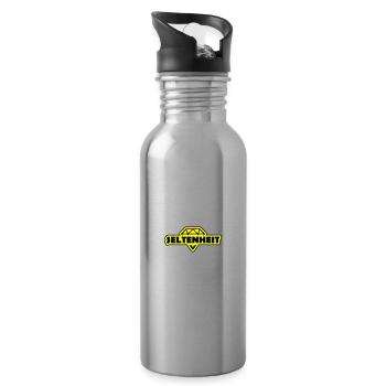 Seltenheit Diamant Spruch Motto - Trinkflasche mit integriertem Trinkhalm - Lightsilver - Rechts
