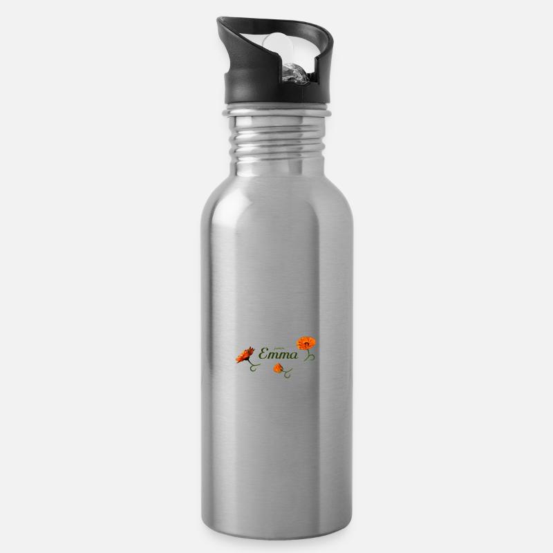 Emma Geburtstag Emma - Trinkflasche mit integriertem Trinkhalm - Lightsilver