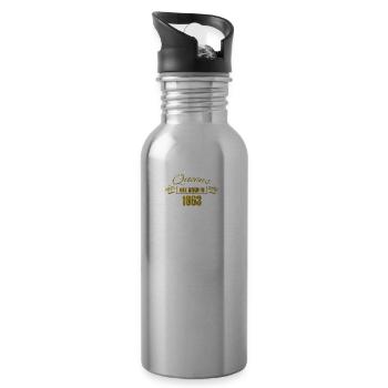 queens are born in 1963 - Geburtstag Koenigin Gold - Trinkflasche mit integriertem Trinkhalm - Lightsilver - Rechts