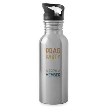 L’équipe de la fête de Prague - Gourde avec paille intégrée - argent clair - Droite