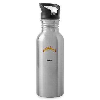 Grillmeister Mario lustiger Spruch Vorname - Trinkflasche mit integriertem Trinkhalm - Lightsilver - Rechts