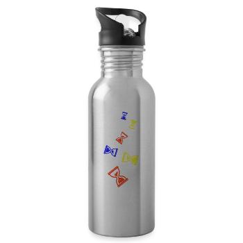 Hourglass Symbol - Water bottle with straw - silver - Right