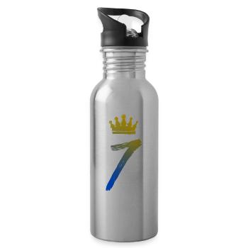 7 Number crown - Water bottle with straw - silver - Right