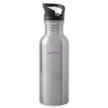 Original 100% Bärbel, Geschenk, Namen - Trinkflasche mit integriertem Trinkhalm - Lightsilver - Rechts