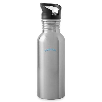 Original 100% Gustl, Geschenk, Namen - Trinkflasche mit integriertem Trinkhalm - Lightsilver - Rechts
