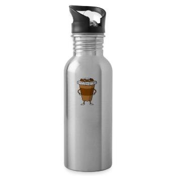 idée cadeau anniversaire café T Amour Fun - Gourde avec paille intégrée - argent clair - Droite