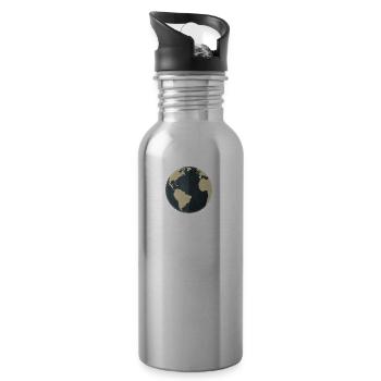 Weltkugel Erde - Trinkflasche mit integriertem Trinkhalm - Lightsilver - Rechts