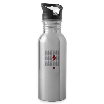 Be different Geschenk Hessisch Hessen Appelwoi - Trinkflasche mit integriertem Trinkhalm - Lightsilver - Rechts