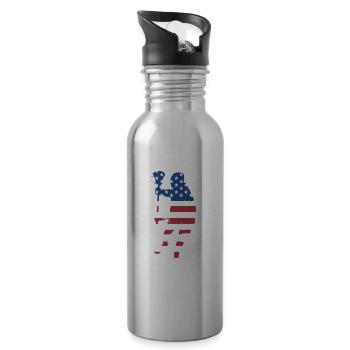 Sport Us Flag Lacrosse - Trinkflasche mit integriertem Trinkhalm - Lightsilver - Rechts
