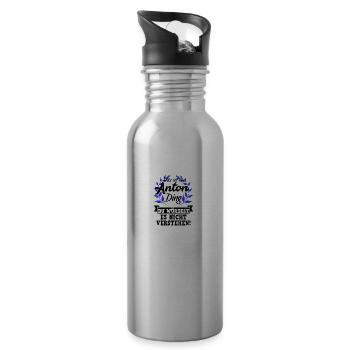Das ist ein Anton Ding | würdest du nichtverstehen - Trinkflasche mit integriertem Trinkhalm - Lightsilver - Rechts