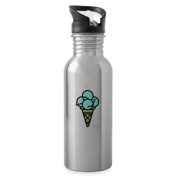 Eicreme Eis Lecker - Trinkflasche mit integriertem Trinkhalm - Lightsilver - Rechts