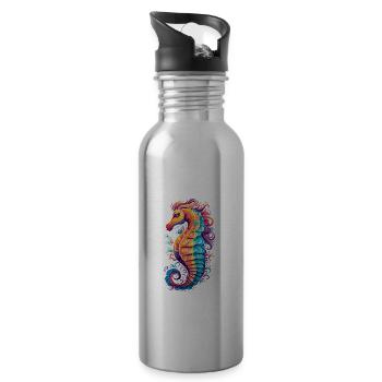 Seepferdchen Unterwasserwelt für eine - Trinkflasche mit integriertem Trinkhalm - Lightsilver - Rechts