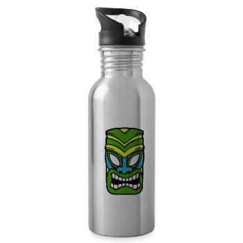 Masque Tiki Hawaii - Gourde avec paille intégrée - argent clair - Droite