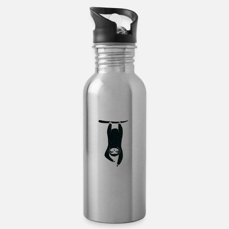 Sloth - Sloth / Relax - Chilling - Water bottle with straw - silver