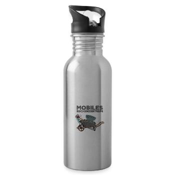 Mobiles Rechenzentrum Mobiles Datenzentrum Mobiles - Trinkflasche mit integriertem Trinkhalm - Lightsilver - Rechts